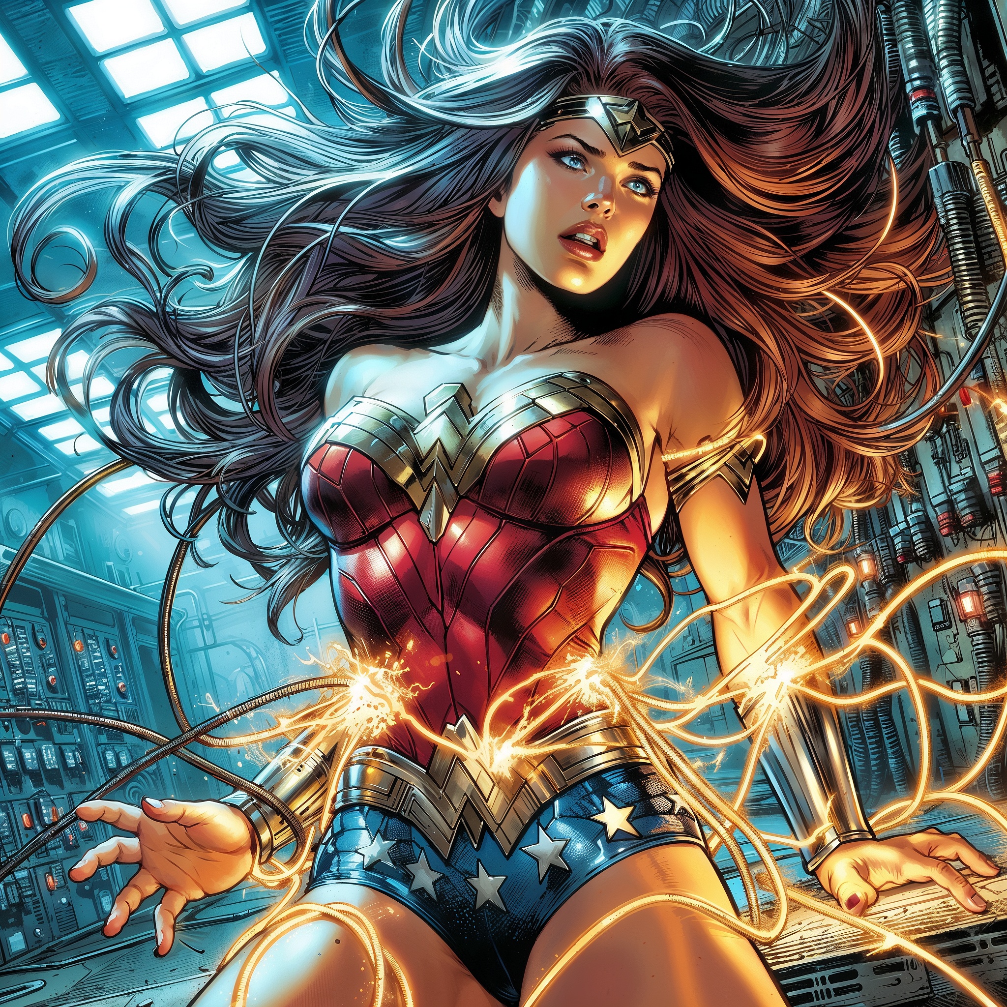 Wonderwoman in a tangle