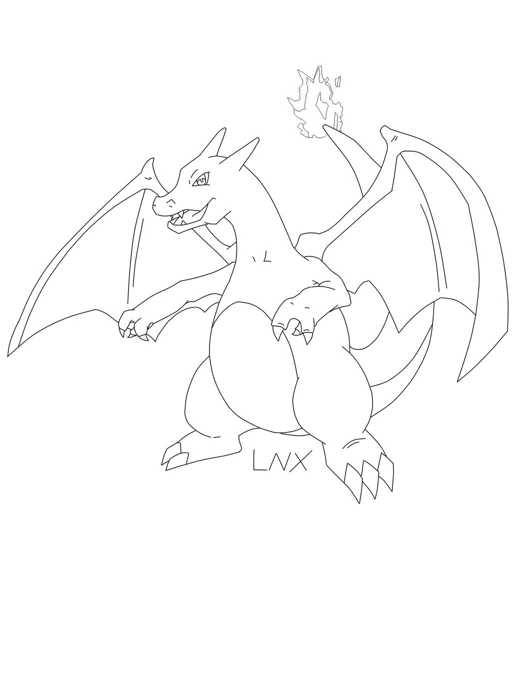 Charizard lineart by LNX123 on DeviantArt