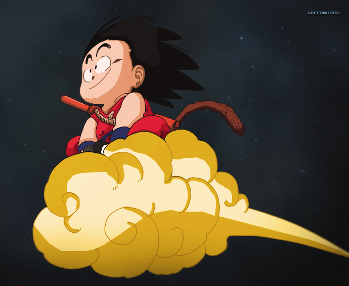 Goku-Nube-Voladora Manga Color