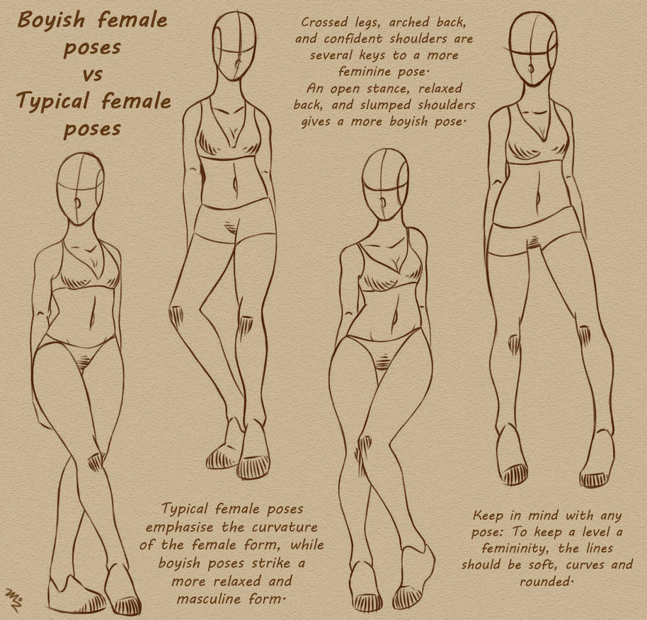 Boyish Female Poses Vs Typical Female Poses