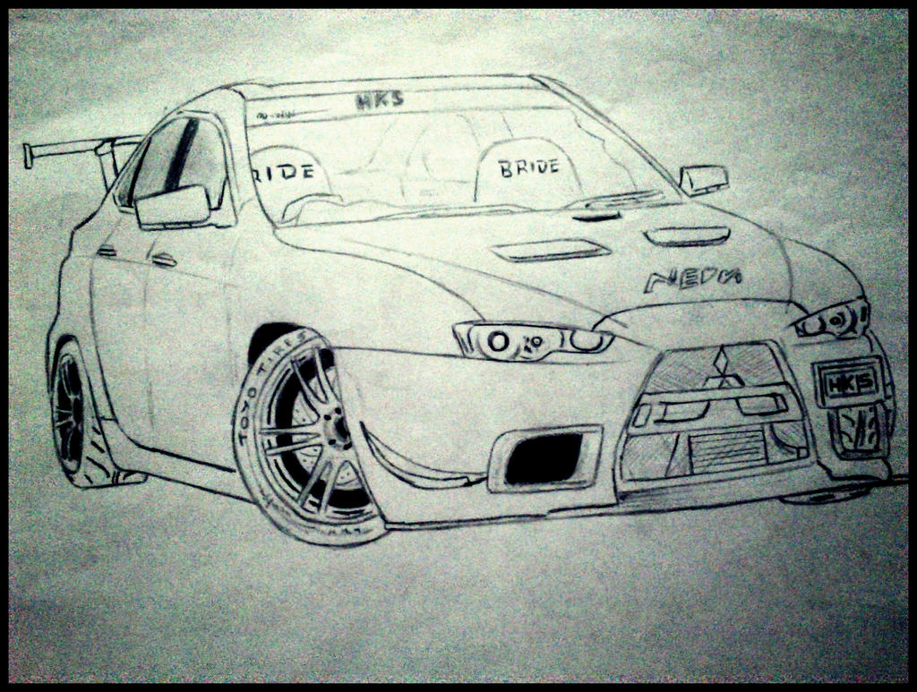 Evo Rear Drawing Basic Evo X by DrtThiago on DeviantArt