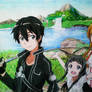 Kirito Yui e Asuna - Sword Art Online