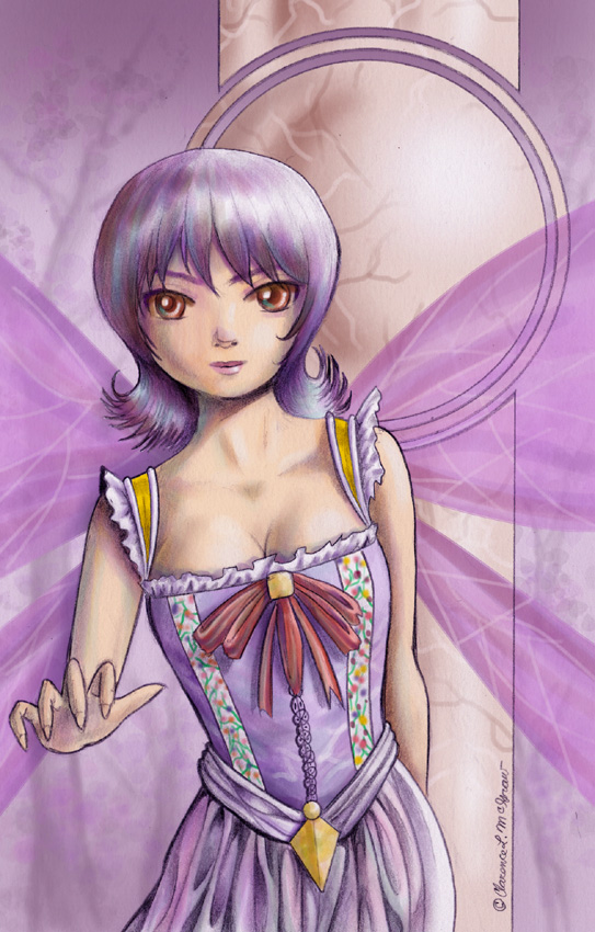 Angel Wing 3- Purple Rose