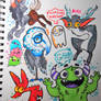 Monsters doodle