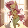 Fluttershy Sneezing While Cleaning