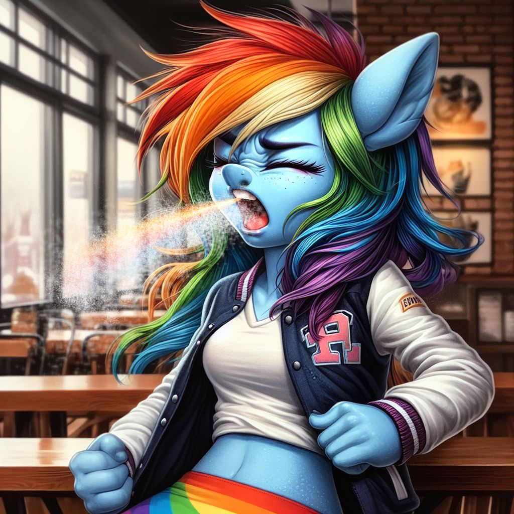 Rainbow Dash Sneezes A Rainbow!