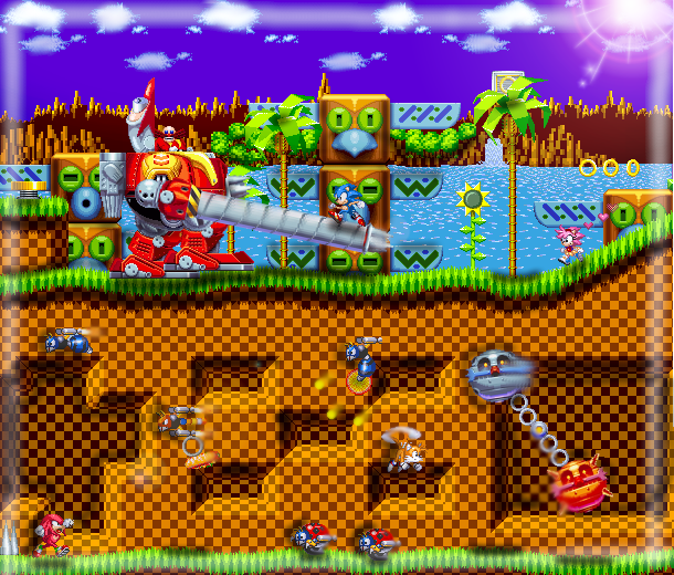 green hill zone background sprites - Google Search  Sonic birthday  parties, Retro gaming, Sonic and shadow