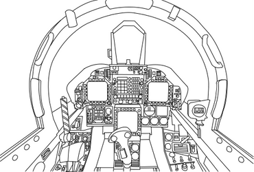 F-18A Super Hornet Cockpit Vector (Uncolored)