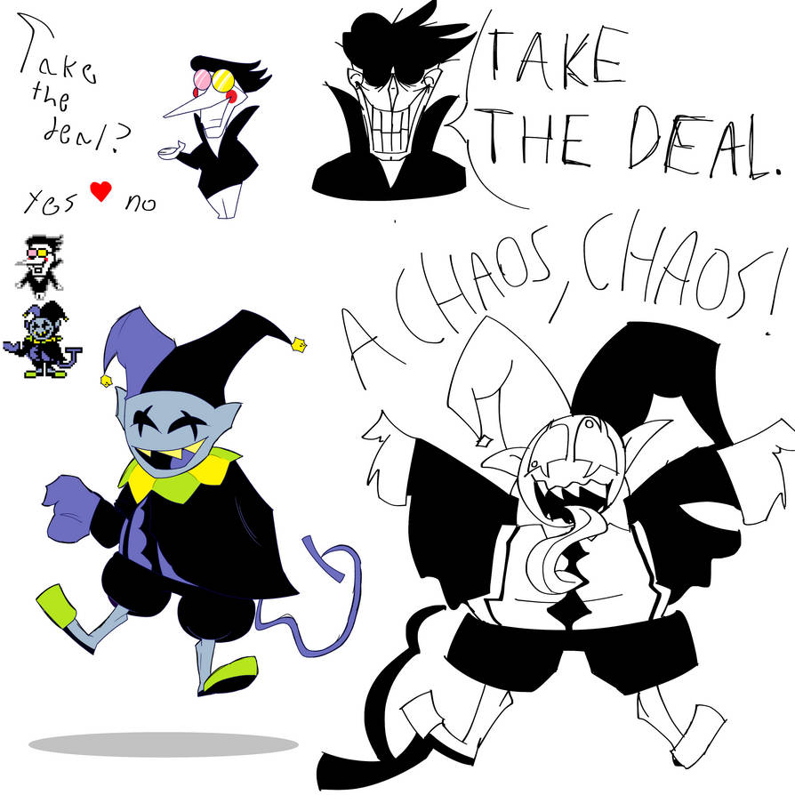 Deltarune sketches (jevil spamton) by Giovanish on DeviantArt