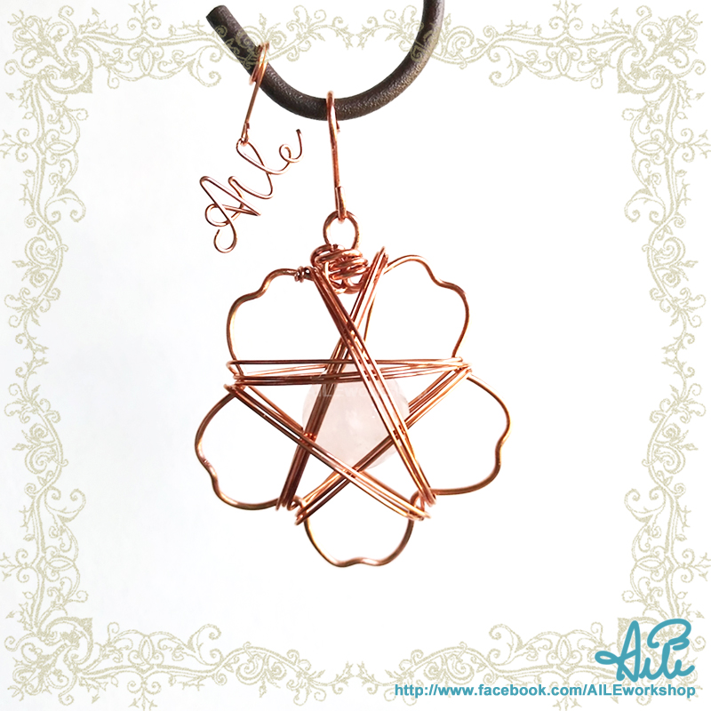 Copper wire Cherry Blossom Pendant