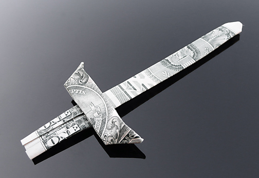 Dollar Bill Sword by craigfoldsfives