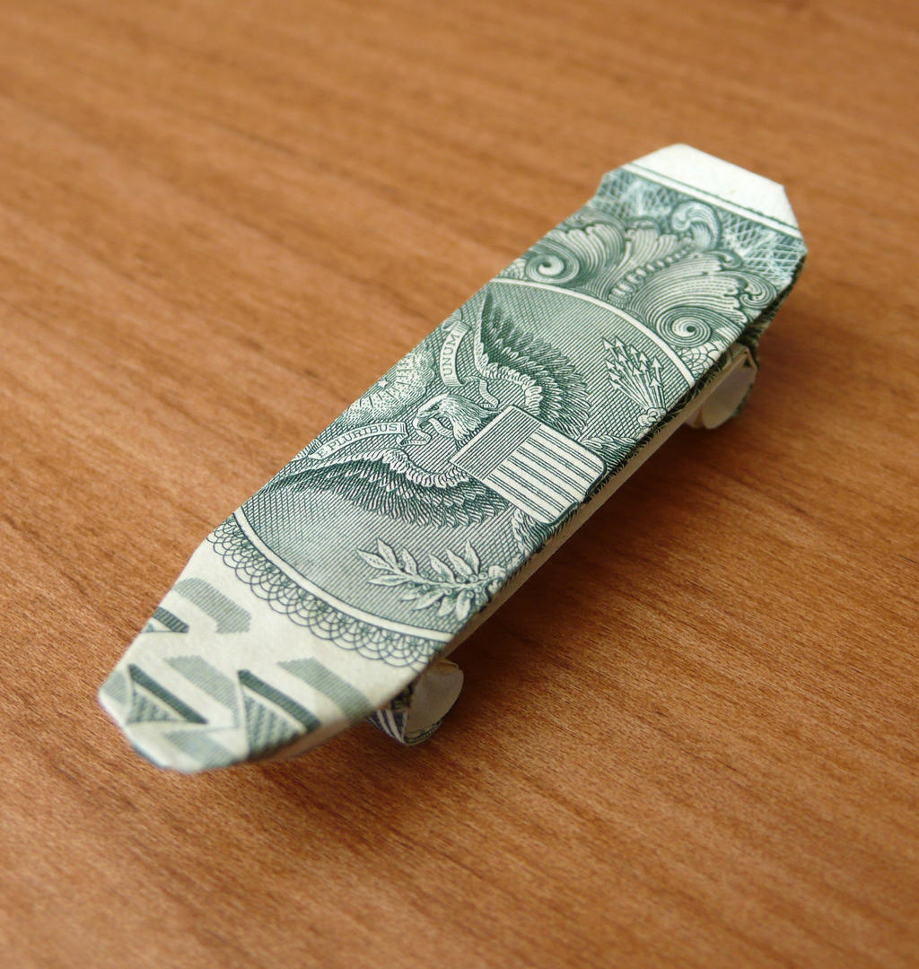 Dollar Bill Origami Skateboard