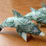 Dollar Origami Dolphins