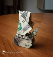 Dollar Origami Santa on a Segway