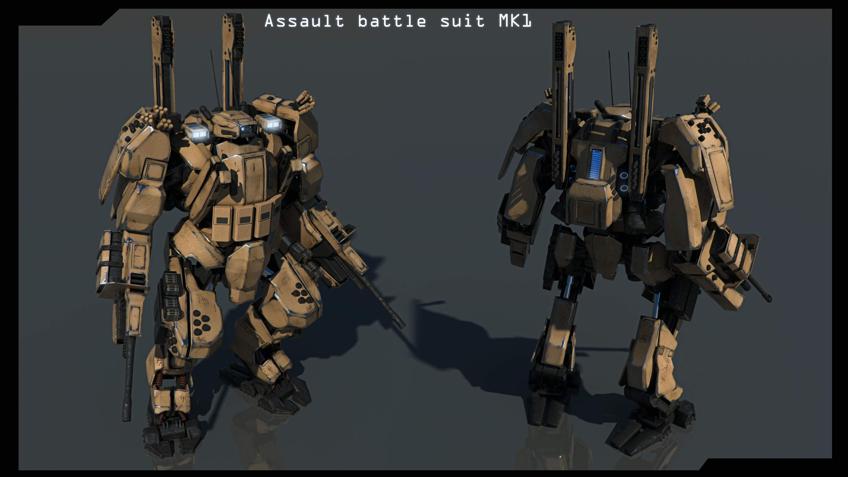 Front and back Assault battle suit MK1 finished