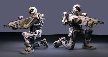 super soldier exoskeleton with Gun 1 wip