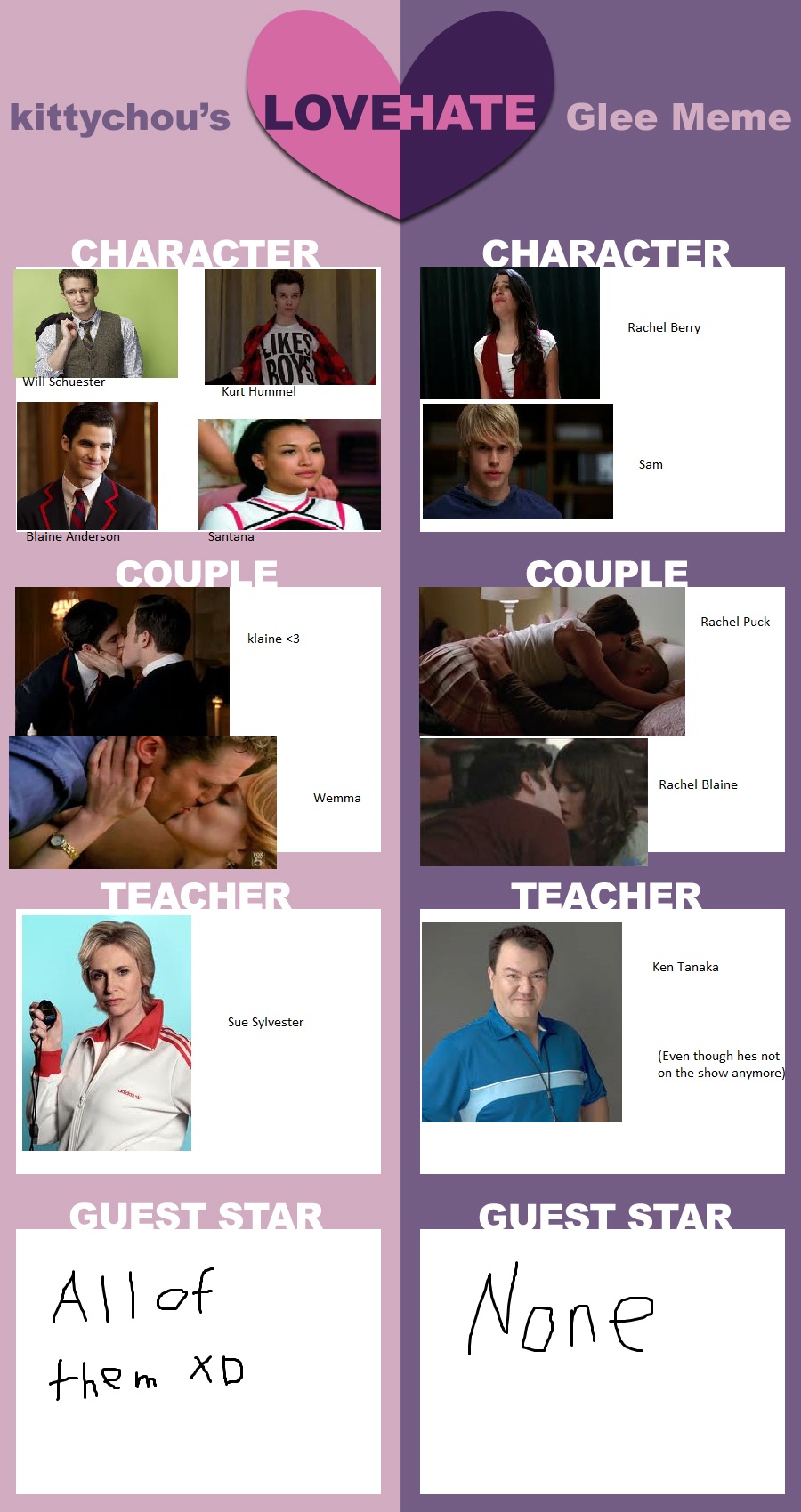 Glee love-hate Meme