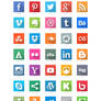 40 Social Media Flat Icons