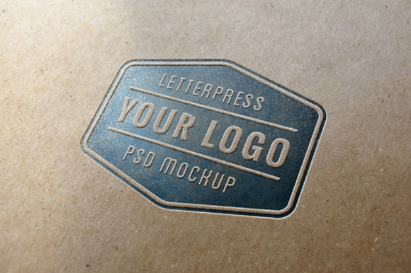 Letterpress Logo MockUp (Free PSD)