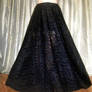 Ameynra fashion black lace maxi skirt