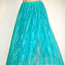 Ameynra fashion teal lace maxi skirt