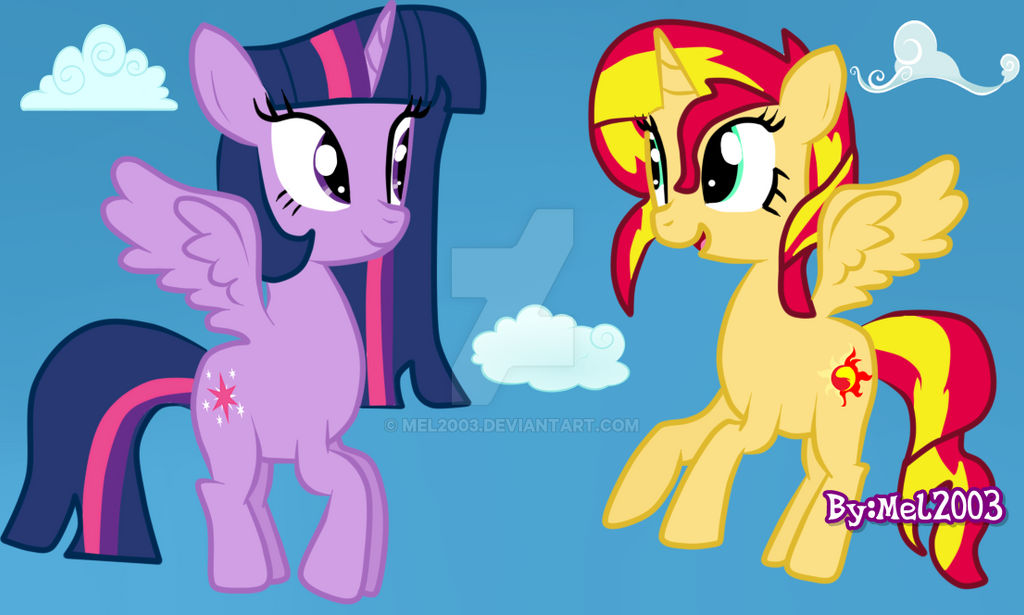 Twilight Sparkle and Sunset Shimmer by mel2003 on DeviantArt