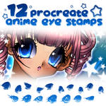 12 Procreate Anime Eye Stamps by lycheestar1