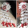 Simple red and white kanzashi