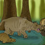 Anthracotherium and Elomeryx
