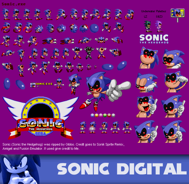 Sonic.exe full sprite sheet .:reuploaded:. by Johnny-HedgeWolf on DeviantArt