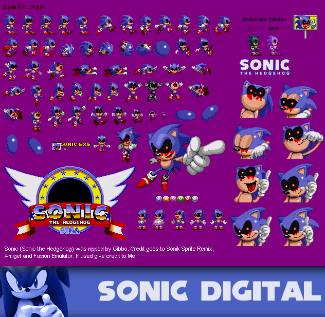 Sonic.exe full sprite sheet .:reuploaded:.