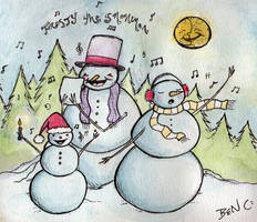 snowmen carolers- BenCPanda