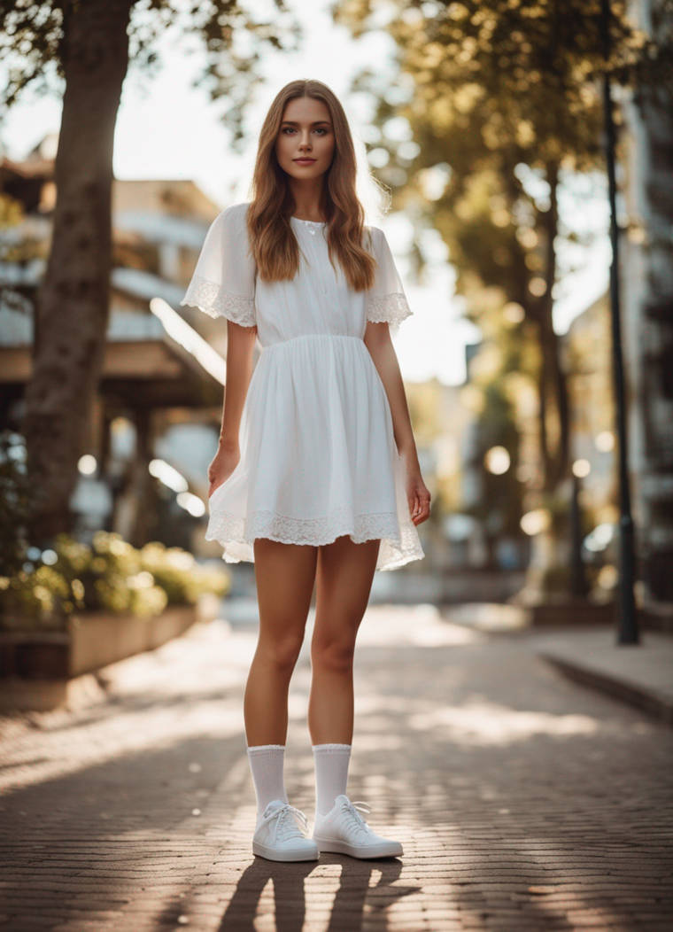 Woman in summer dress