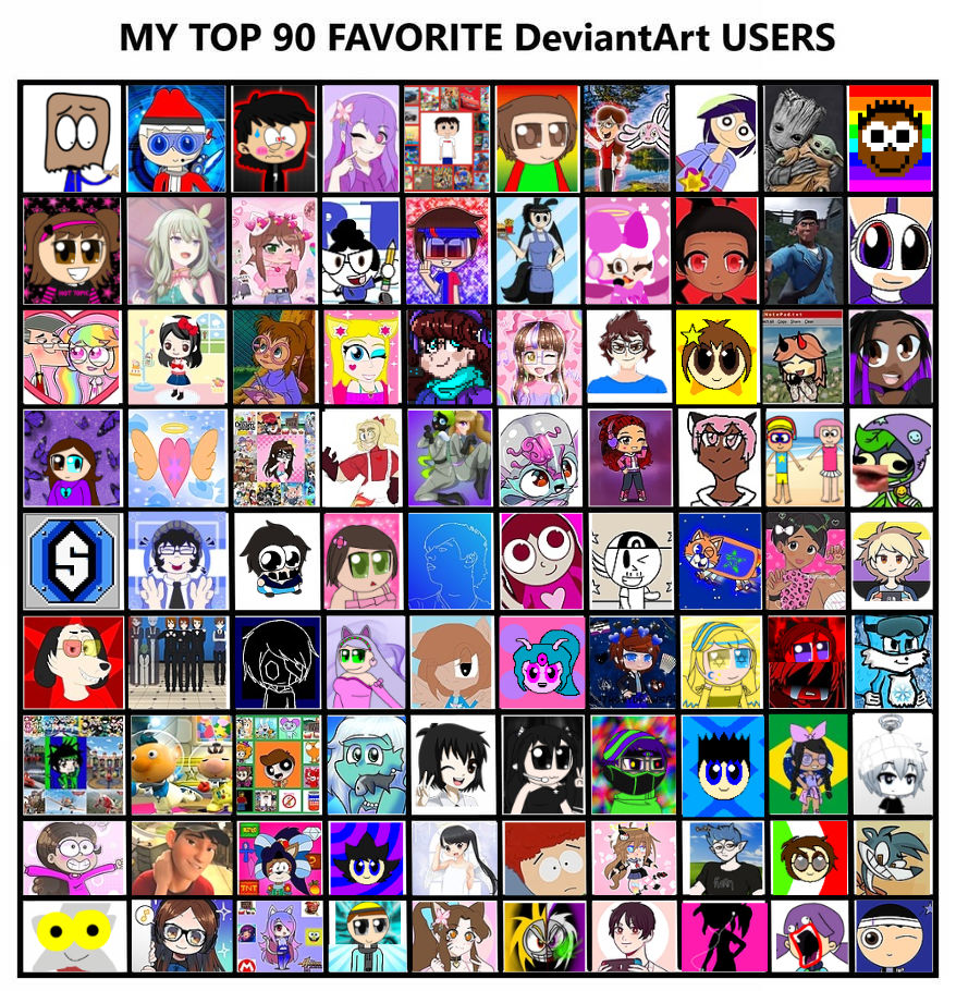 Top 90 favorite DeviantArt Users by NVu23 on DeviantArt