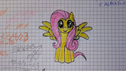 Drawing in notebook Fluttershy