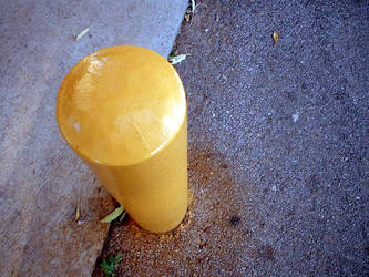 a yellow post