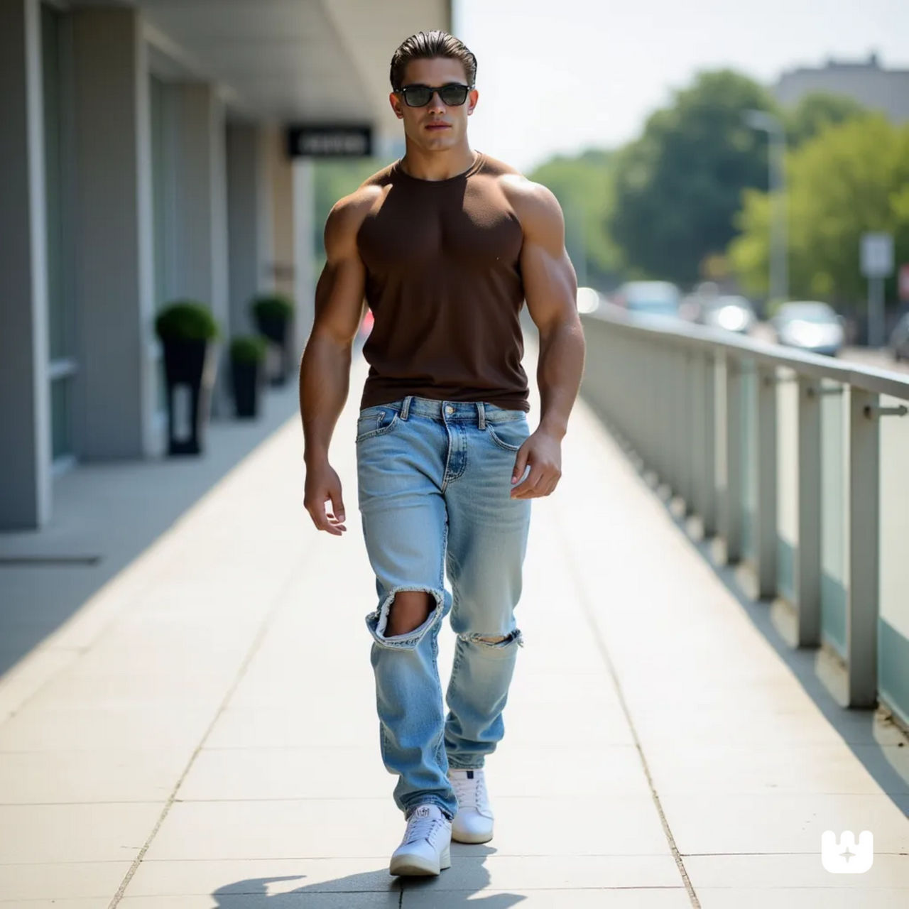 Alex Ruygrok strolling along a modern walkway ... by stephentwest on ...