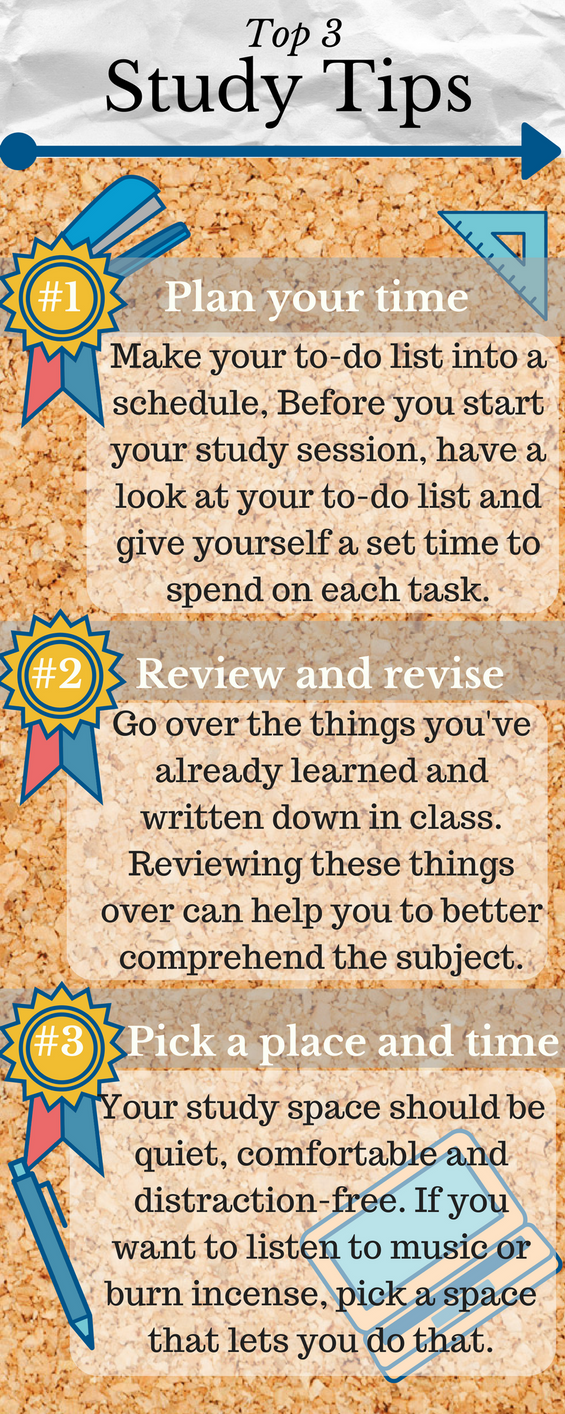 Top 3 Study Tips - Infographic by RebeccaJeanHouston on DeviantArt