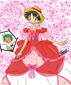 Luffy in a Dress +colored+