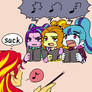 Sunset Shimmer and Dazzlings