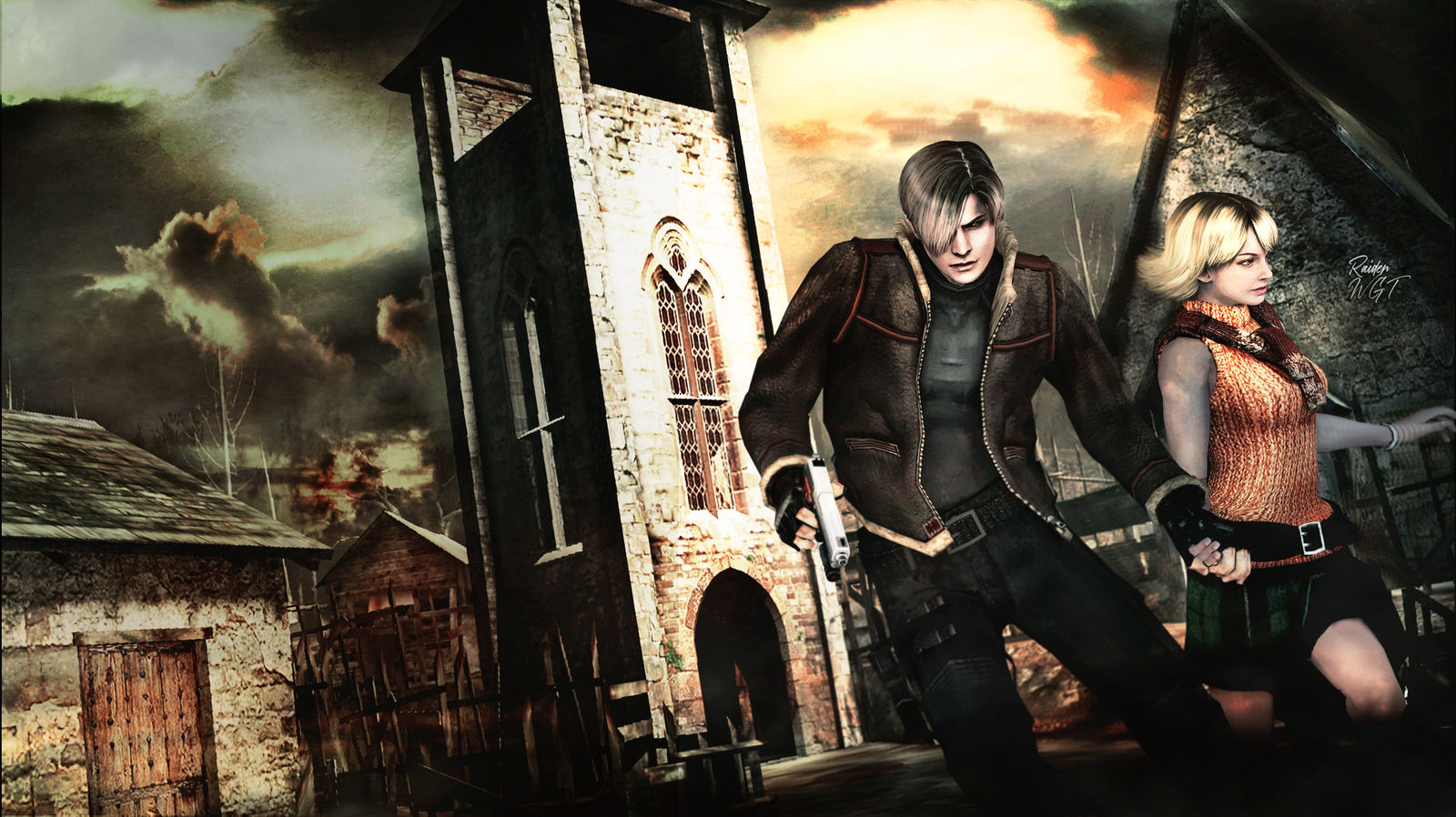 Resident Evil 4 Ashley Poster 4K Wallpaper Wall Art Decor 