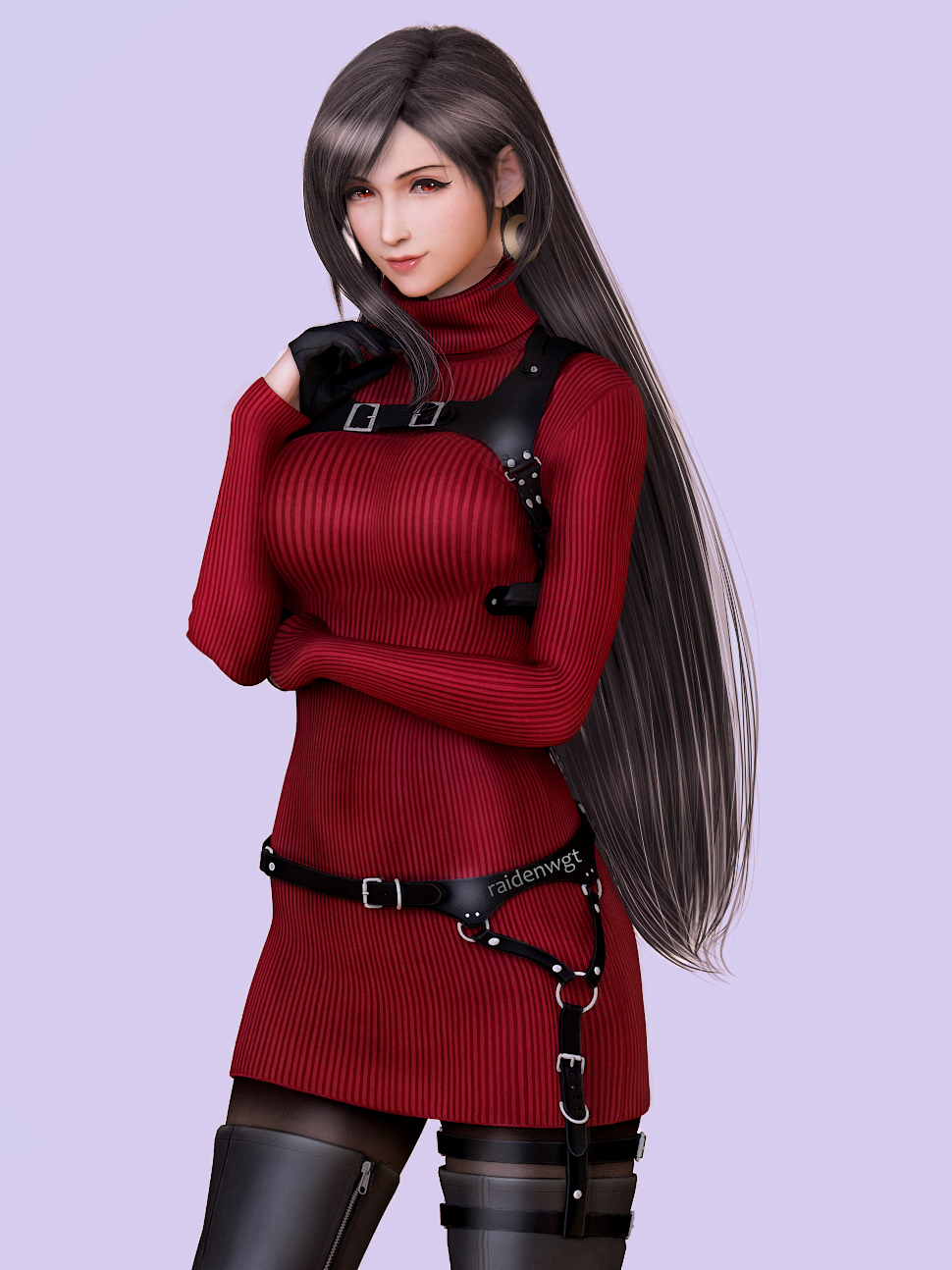 RE4 Remake Ada Wong outfit for Tifa at Final Fantasy VII Remake