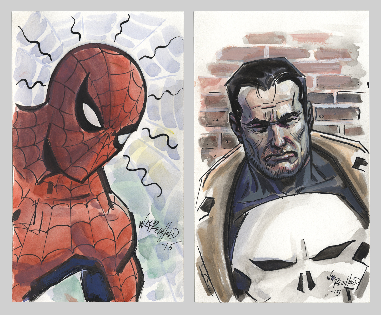 Spider-man Punisher-sketches 2015