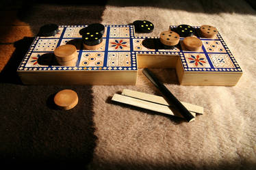 Royal tomb Game of Ur, wooden box set 02