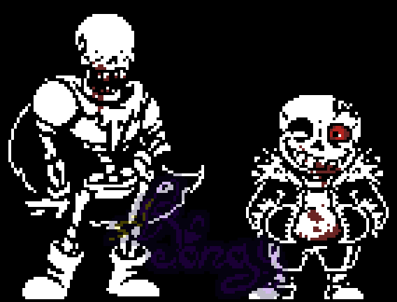 Pixilart - red and classic sans vs ------ and horror sans by SANSPAI