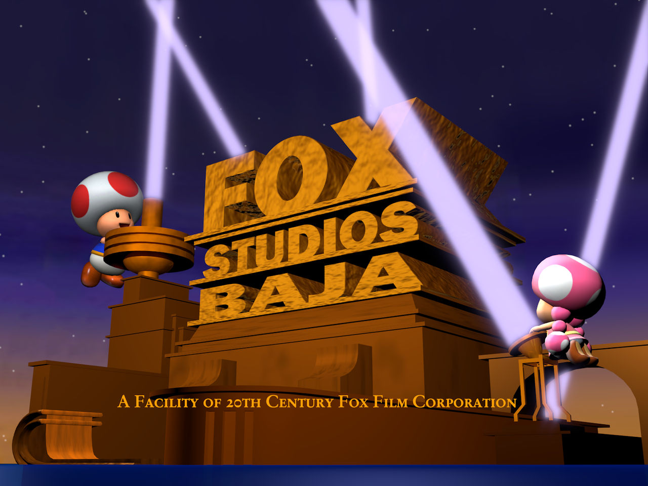 Fox Studios Baja 1999 Logo With Toad And Toadette