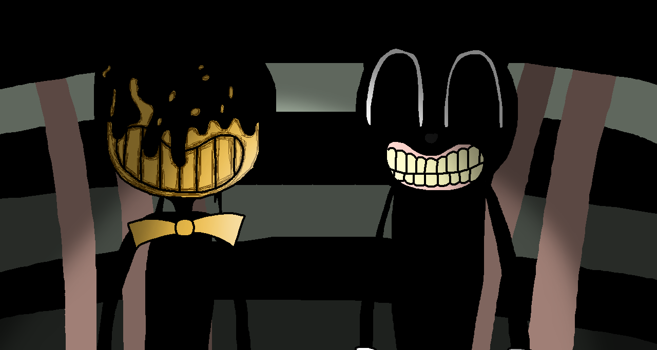 Ink Bendy And Cartoon Cat