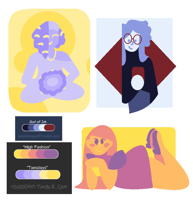 Protagonist Color a few color palette character portraits by StoryBeeBard on DeviantArt