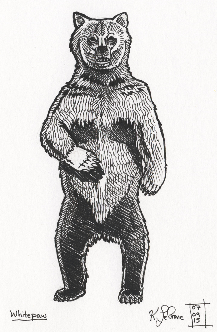 30 Day Story-Sketch Challenge: Day 4: Whitepaw by Dreamspirit
