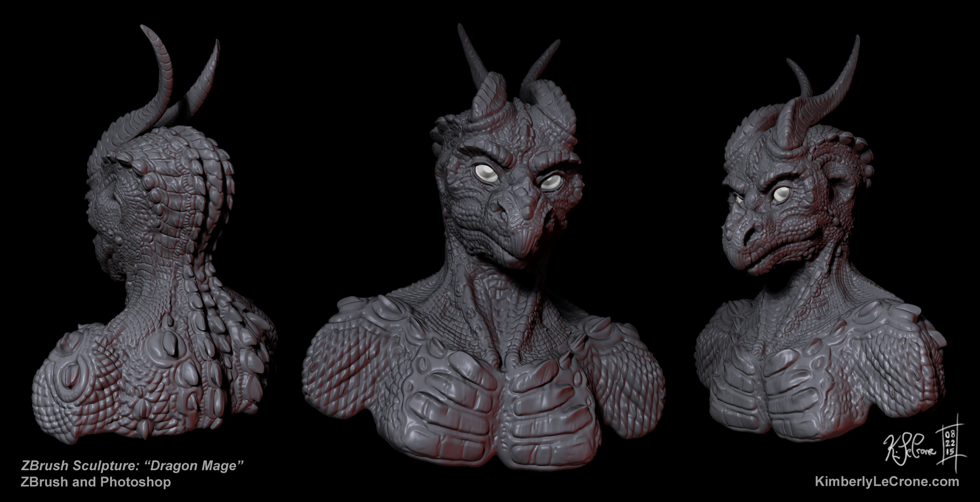 'Dragon Mage Sculpture' - ZBrush Sculpture by Dreamspirit